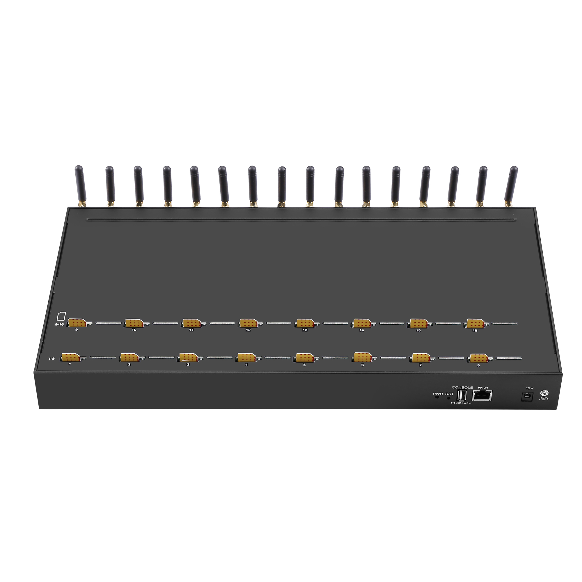 16 Ports VOIP Gateway Equipment Support  SIM Card for Call Termination